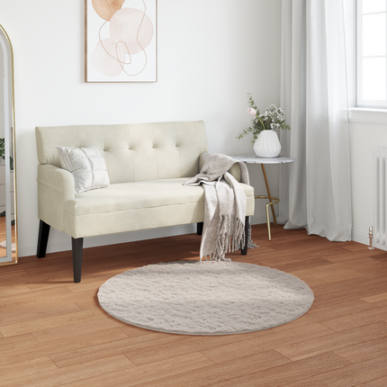 Halkfri matta i konstgjord kaninfäll OLITE Beige Ø 120 cm