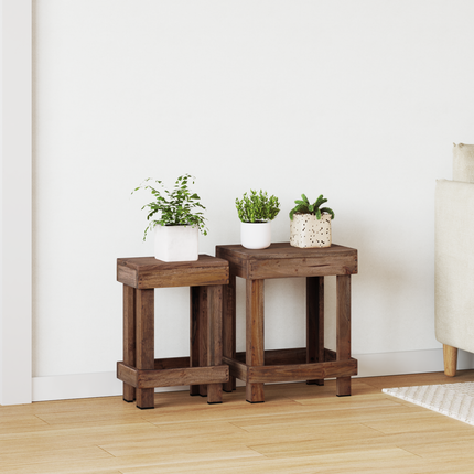 Växtställ 2 st Brun 70 x 11 x 27 cm Mahognyträ