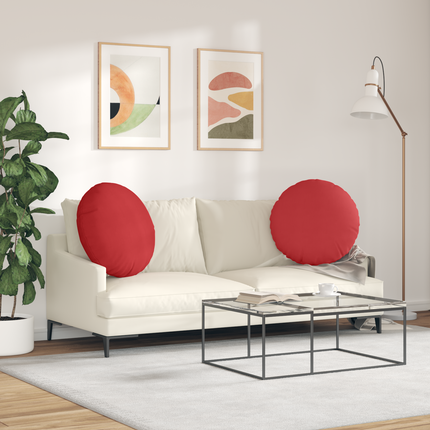Sittkuddar 2 st tyg Röd Ø80 x 29 cm