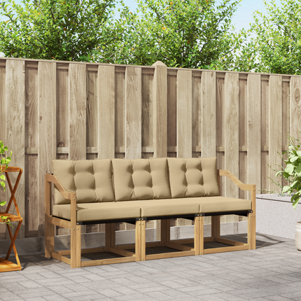 Utomhussoffset 3 st Vit och Beige