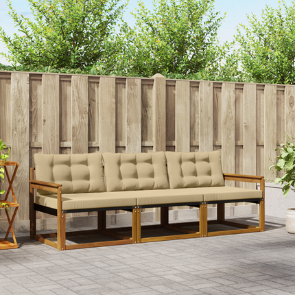 Utomhussoffset 3 st Naturlig och Beige