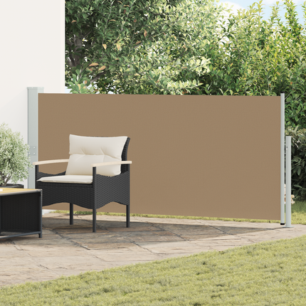 Utfällbar sidomarkis 120 x 300 cm Polyester Rektangulär Taupe