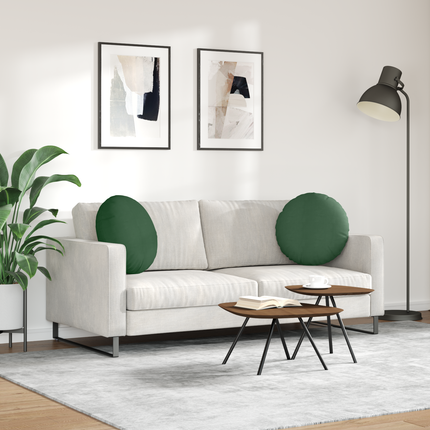 Sittkuddar 2 st Kordread tyg Mörkgrön Ø50 x 19 cm