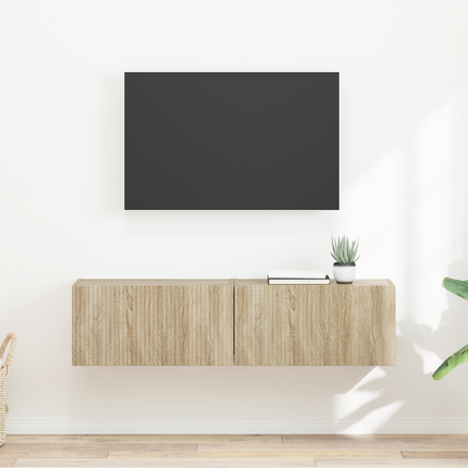TV Vägghylla 2 st Sonoma Konstruerat trä
