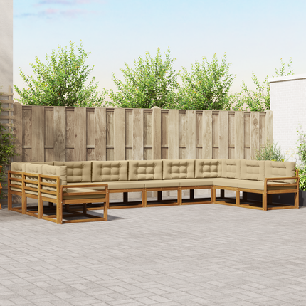 Utomhussoffset 10 st Naturlig och Beige