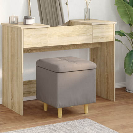 Förvaringspall med kudde Taupe 40 x 40 x 45 cm tyg