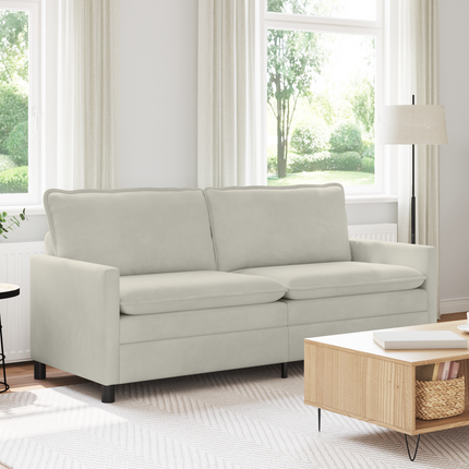 Soffa Gräddvit 196 x 81 x 87,5 cm Sammet