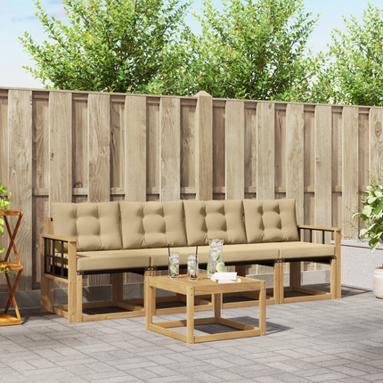 Utomhussoffset 5 st Vit och Beige