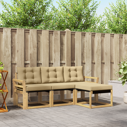 Utomhussoffset 4 st Vit och Beige