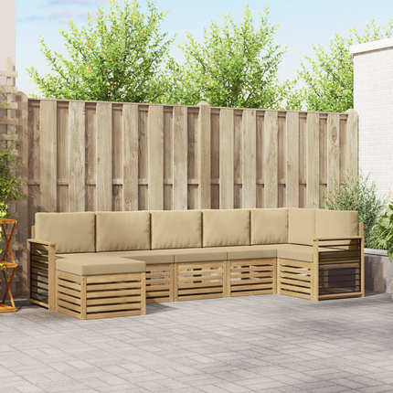 Utomhussoffset 7 st Vit och Beige
