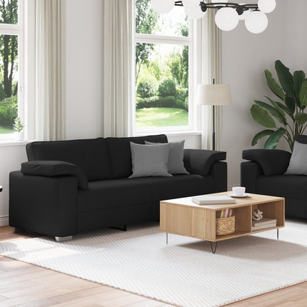 Soffa 2 st Svart tyg