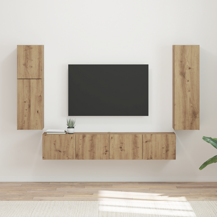 TV-bänkset 4 st Artisan Ek Konstruerat trä