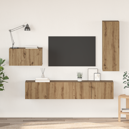 TV-bänkset 4 st Artisan Ek Konstruerat trä