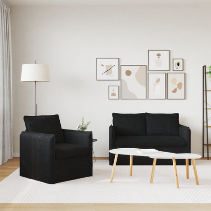 Soffset 2 st Svart Tyg