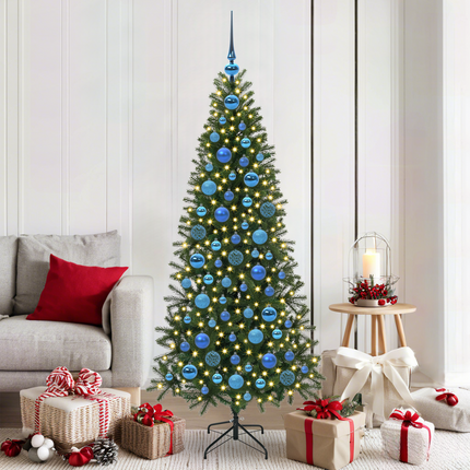 Julprydnad Set 120 st Blå Ø 6 cm Plast 300 LED-lampor