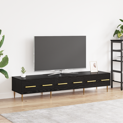 TV-skåp 150 x 36 x 30 cm Svart Ek Konstruerat trä