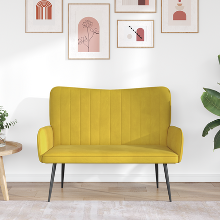 2-sits soffa Gul 115 x 61 x 87 cm Sammet