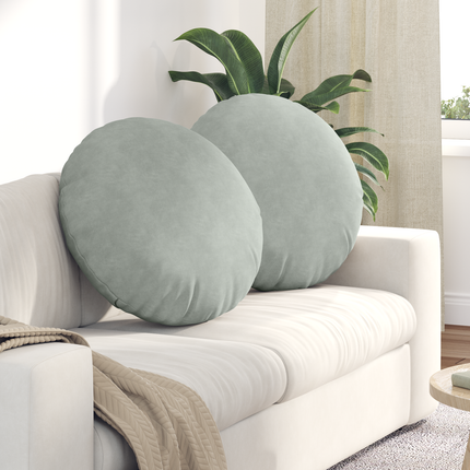 Sittkuddar 2 st Sammet Ljusgrå Ø60 x 21 cm