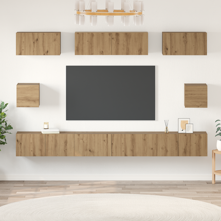 TV-bänkset 8 st Artisan Ek Konstruerat trä