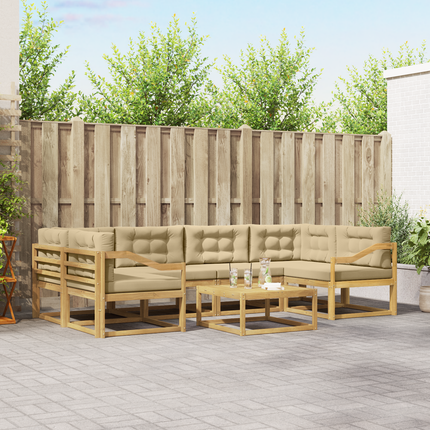 Utomhussoffset 5 st Vit och Beige