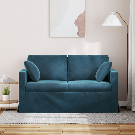 Soffa Blå 138 x 78 x 80 cm Sammet