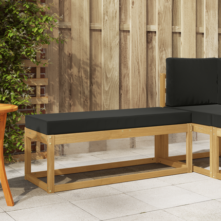 Utomhuspall med kudde Vit 115 x 43 x 45 cm Massivt Akaciaträ