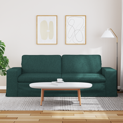 Soffa Mörkgrön 222 x 80 x 82 cm tyg