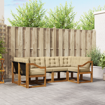 Utomhussoffset 6 st Naturlig och Beige