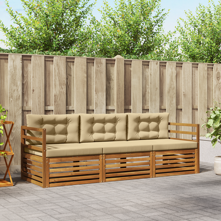 Utomhussoffset 3 st Naturlig och Beige