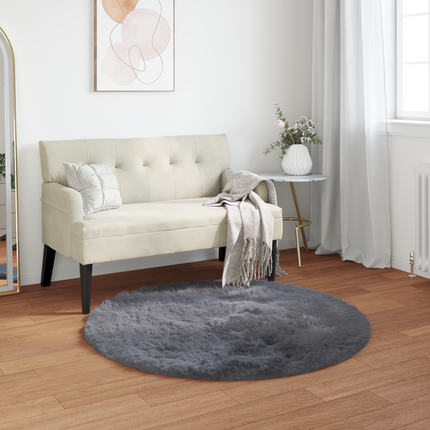 Fuskfäll matta TAFALLA Antracit Ø 100 cm Polyester