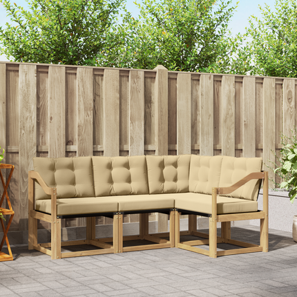 Utomhussoffset 4 st Vit och Beige