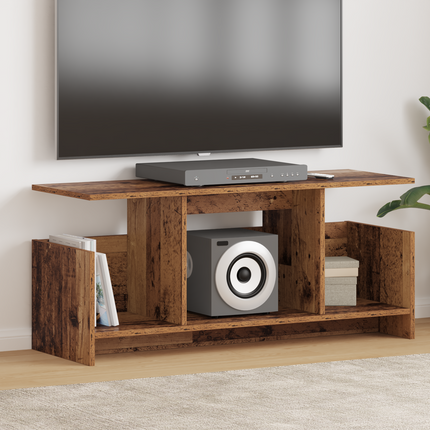 TV-bänk 102 x 35 x 45 cm Gammalt trä Konstruerat trä