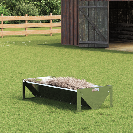 Fodertrog för boskap Silver 108 x 50 x 28 cm Galvaniserat Stål