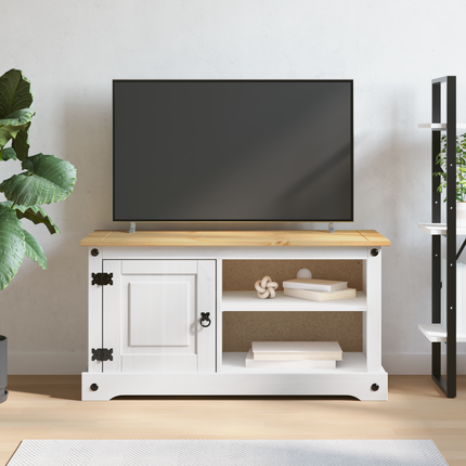 TV-skåp Corona Vit 100 x 40 x 52 cm Massiv furu