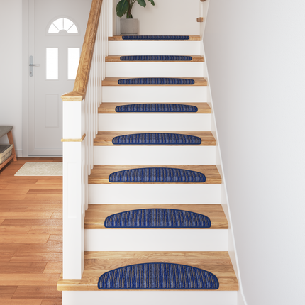Självhäftande trappmattor 15 st 65 x 21 x 4 cm Non-Slip Blå