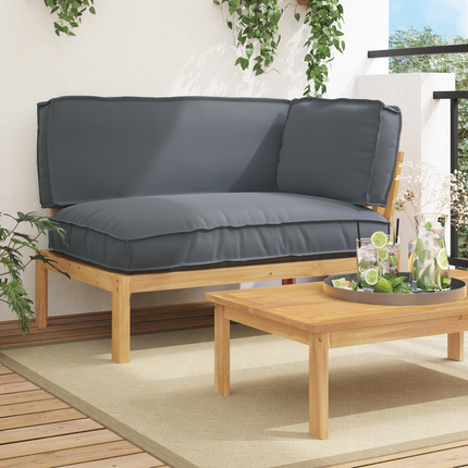 Soffset med kudde Antracit 133 x 92 x 69 cm Massivt Akaciaträ