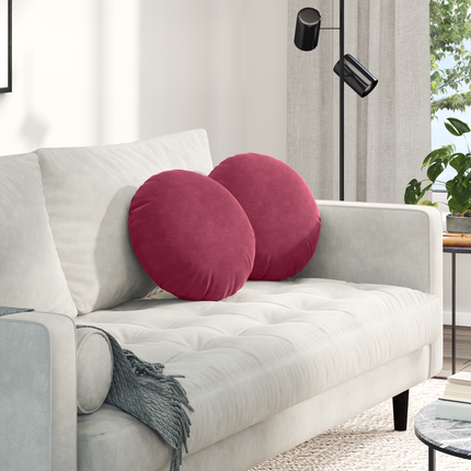 Sittkuddar 2 pcs Vinröd Ø 40 x 13 cm Sammet