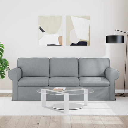 Soffa Ljusgrå 215 x 82 x 80 cm tyg