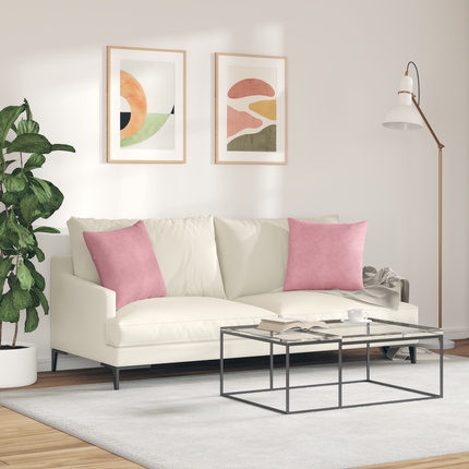 Sofakuddar 2 pcs Rosa 45 x 45 cm Kordread tyg