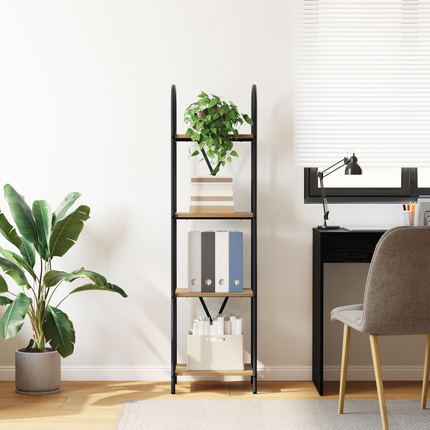 Hyllsystem 4 nivåer 40 x 30 x 146 cm Konstruerat trä Artisan Ek