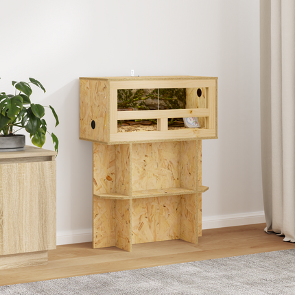 Terrariebas med hylla Brun 60 x 30 x 50 cm OSB