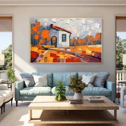 Handmade Oil Painting Canvas Wall Art Decoration Rural Landscape For Home Living Room Dining Room Decor Rolled Frameless Unstretched Painting