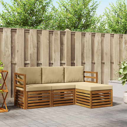 Utomhussoffset 4 st Naturlig och Beige