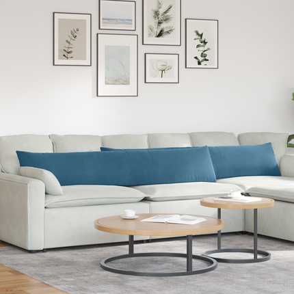 Sofakuddar 2 pcs Blå 200 x 40 cm Kordread tyg