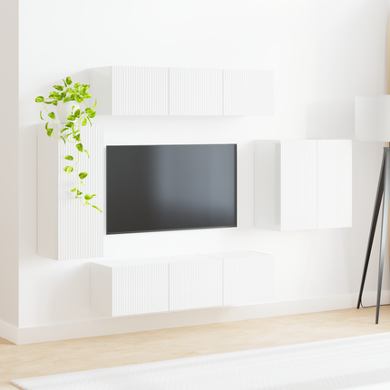 TV väggskåp set 6 st Vit