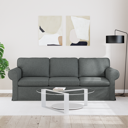 Soffa Mörkgrå 215 x 82 x 80 cm tyg