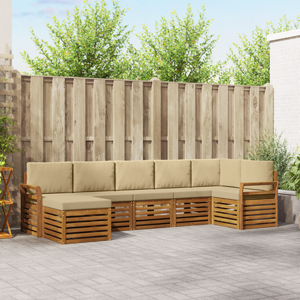 Utomhussoffset 7 st Naturlig och Beige