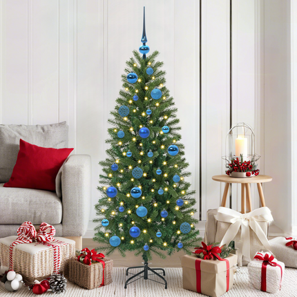 Julprydnad Set 61 st Blå Ø 6 cm Plast 150 LED-lampor