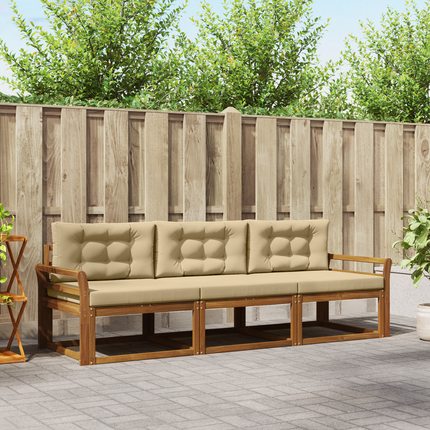 Utomhussoffset 3 st Naturlig och Beige