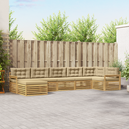 Utomhussoffset 7 st Vit och Beige
